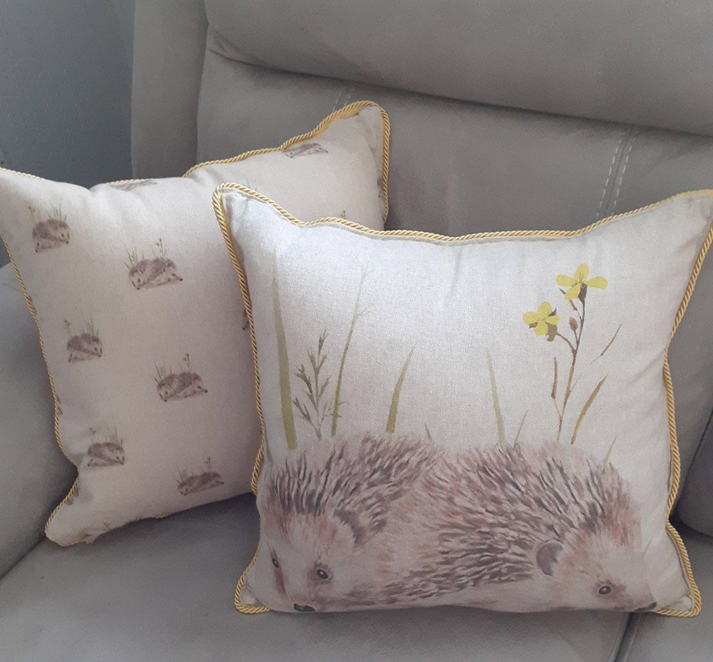 Linen Look Hedgehog Cushions