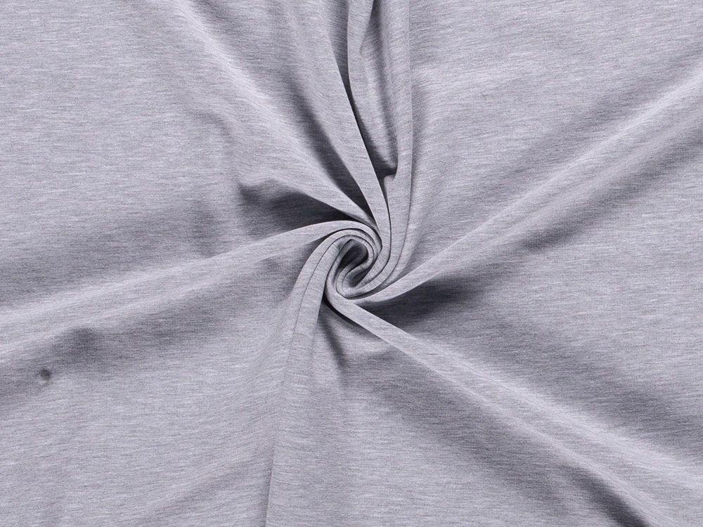 Soft Brushed Cotton French Terry Light Grey Melange