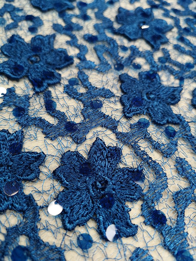 Royal blue hot sale lace material