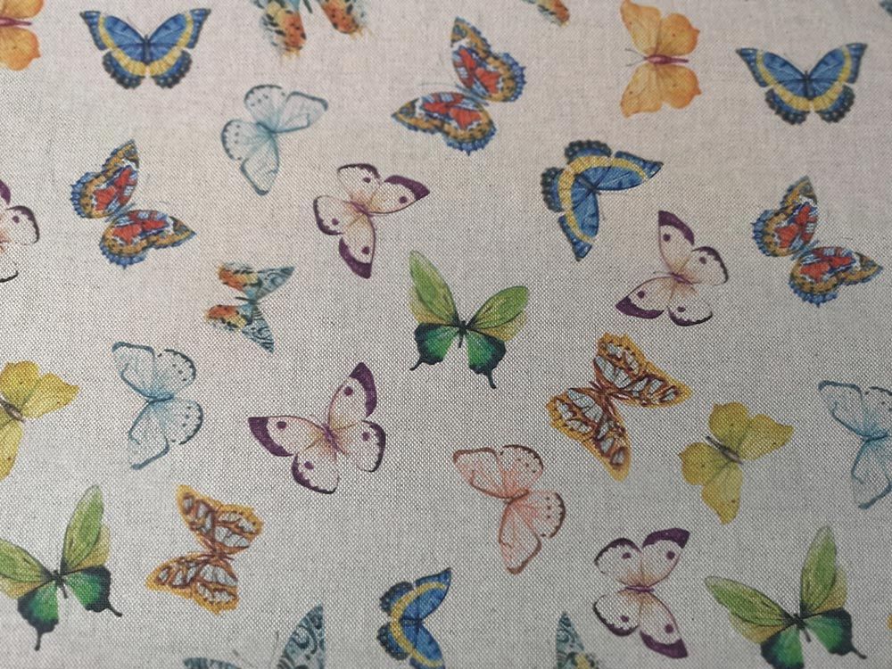 Butterfly fabric UK 80% Cotton 20% Polyester material metre upholstered