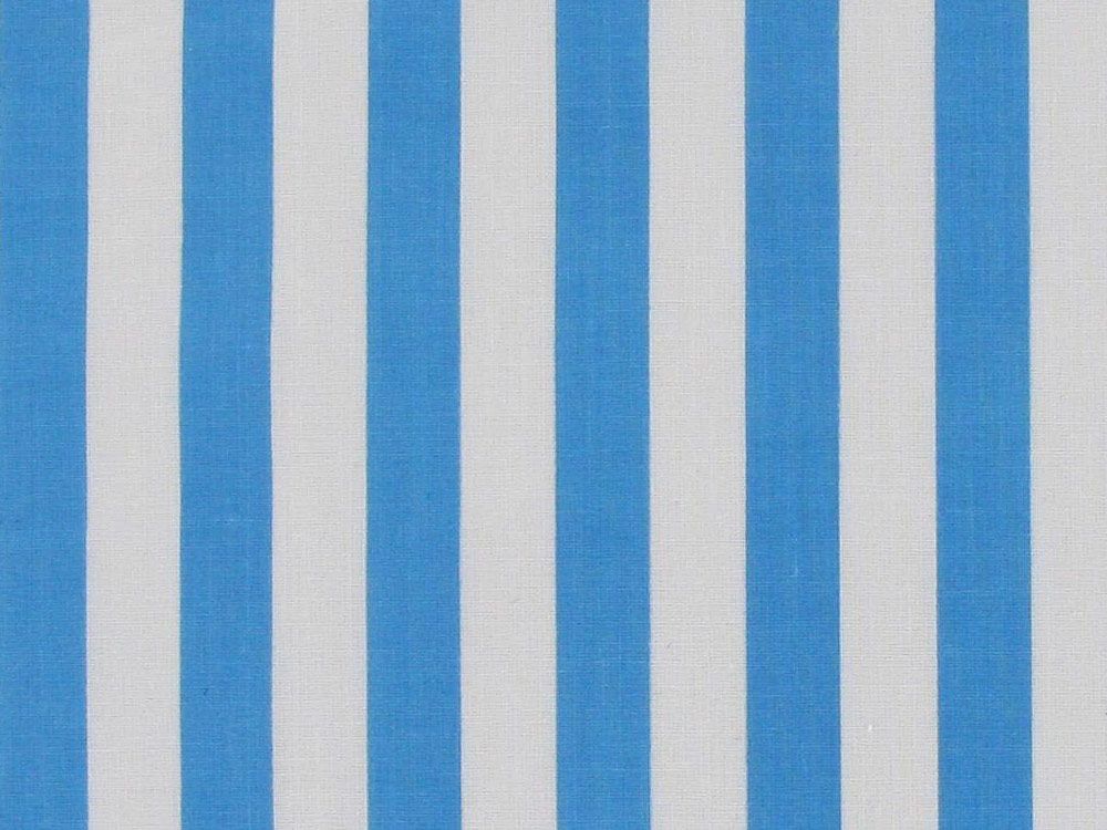 Medium 1cm Stripe Polycotton Print, Light Blue