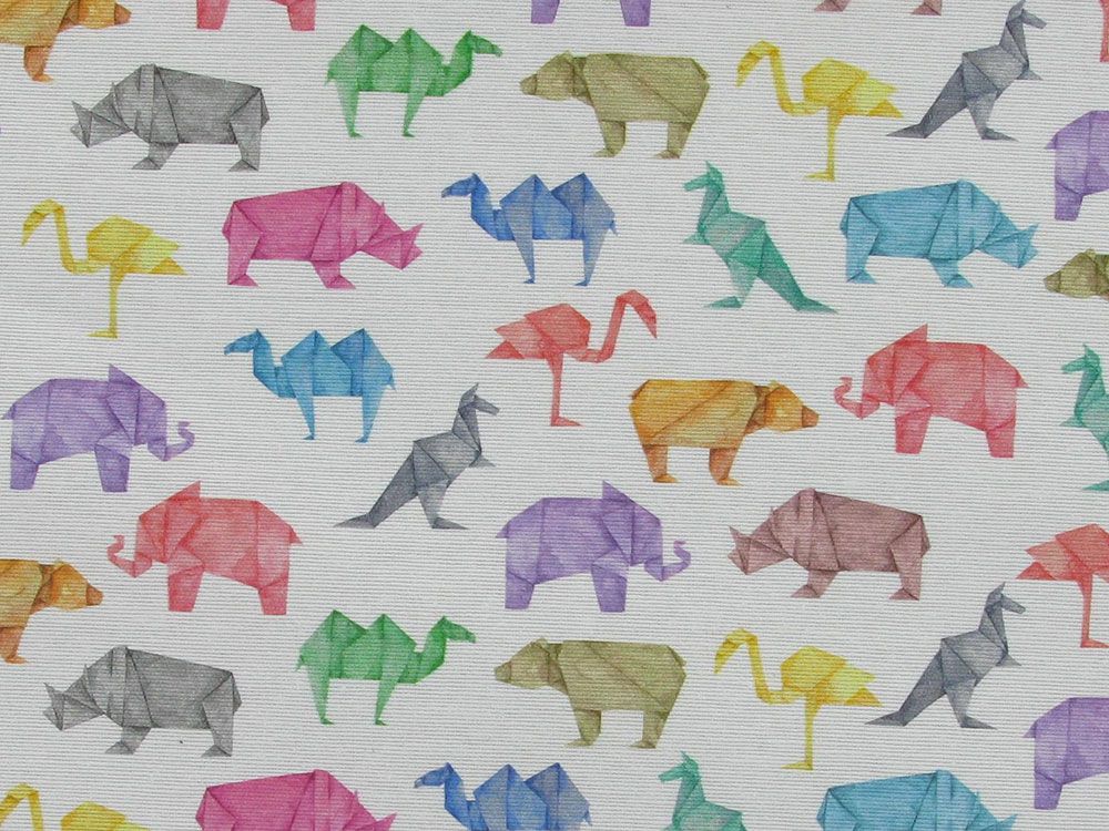 Cotton Rich Panama Canvas, Origami Animals