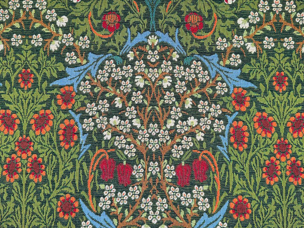 Cotton Rich Woven Tapestry William Morris Blackthorne Forest