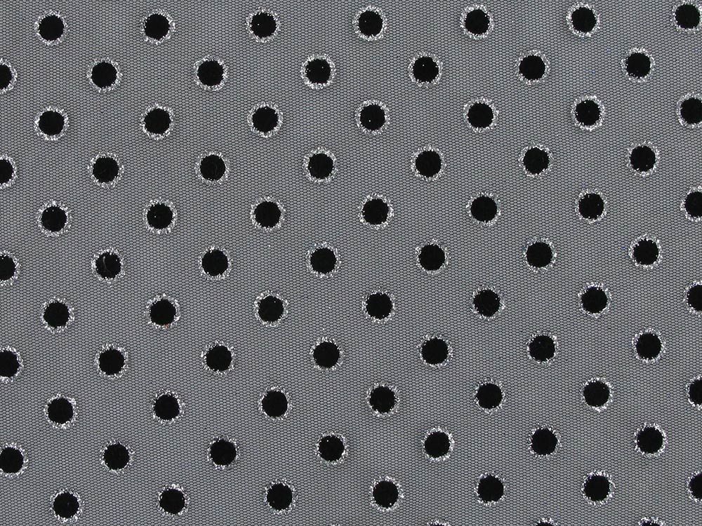 Glitter Spots Flock Mesh, Black