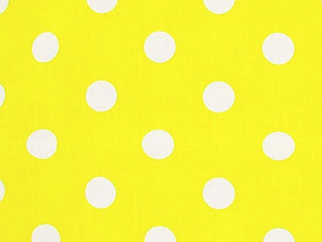 Large White Polka Dot on Yellow Background Polycotton Print