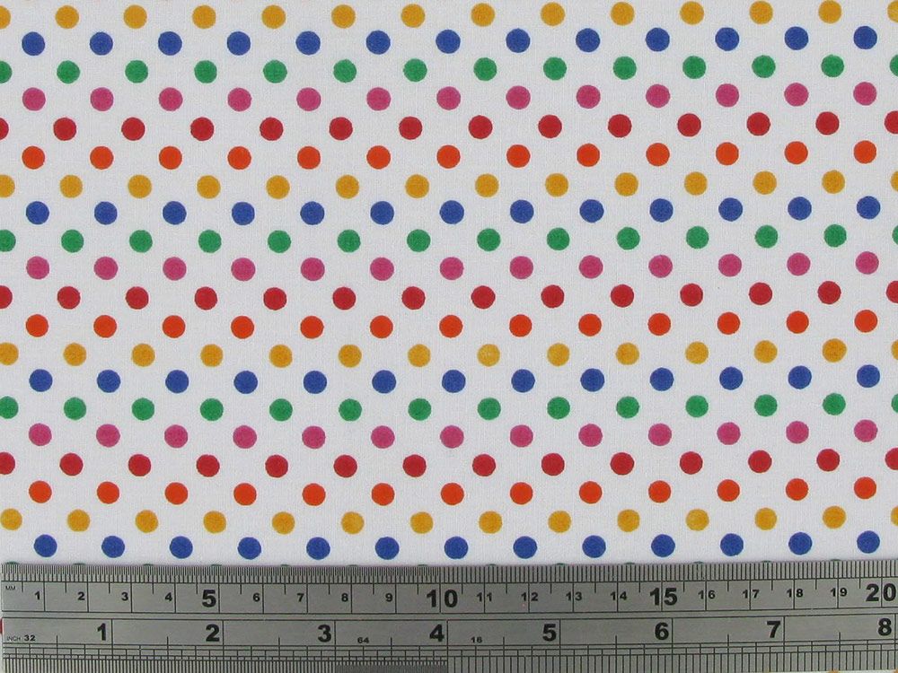 Rainbow Spots Polycotton Print, Bold