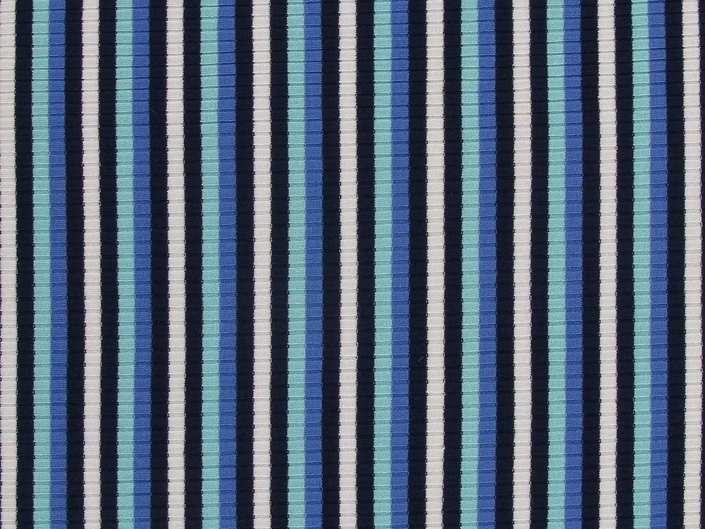 Stripe Viscose Ribbed Jersey Contrast, Blue