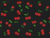 Cherry Polycotton Print - Black