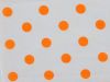 Large Orange Polka Dot on White Background Polycotton Print