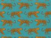 Bright Safari Cheetah Polycotton Print, Aqua