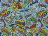 Comic Speech Bubbles Cotton Print, Sky