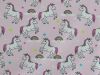 Unicorn Rainbow Cloud Cotton Print, Pink