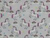 Unicorn Rainbow Cloud Cotton Print, Silver