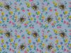 Flower Bees Polycotton Print, Sky