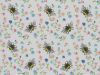 Flower Bees Polycotton Print, White