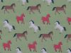 Horses Gallop Polycotton Print, Mint