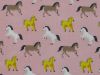 Horses Gallop Polycotton Print, Pink