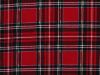 Tartan Printed Cotton Corduroy, Red