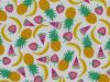 Tropical Fruit Salad Polycotton, White