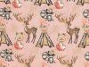 Animal Chic Cotton Print, Campout, Pink