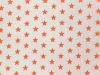 Craft Collection Cotton Print, Small Coloured Star, Orange