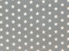 Craft Collection Cotton Print, Small White Star, Dark Grey