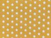 Craft Collection Cotton Print, Small White Star, Mustard