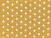 Craft Collection Cotton Print, Small White Star, Mustard