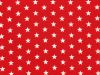 Craft Collection Cotton Print, Small White Star, Red