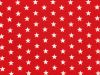 Craft Collection Cotton Print, Small White Star, Red