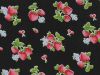 Summer Strawberry Polycotton Print, Black