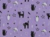 Witches Cat Polycotton, Purple