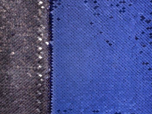 Allover Reversible Sequin, Blue and Silver