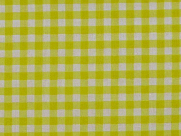 1/4 Inch Printed Polycotton Gingham, Yellow