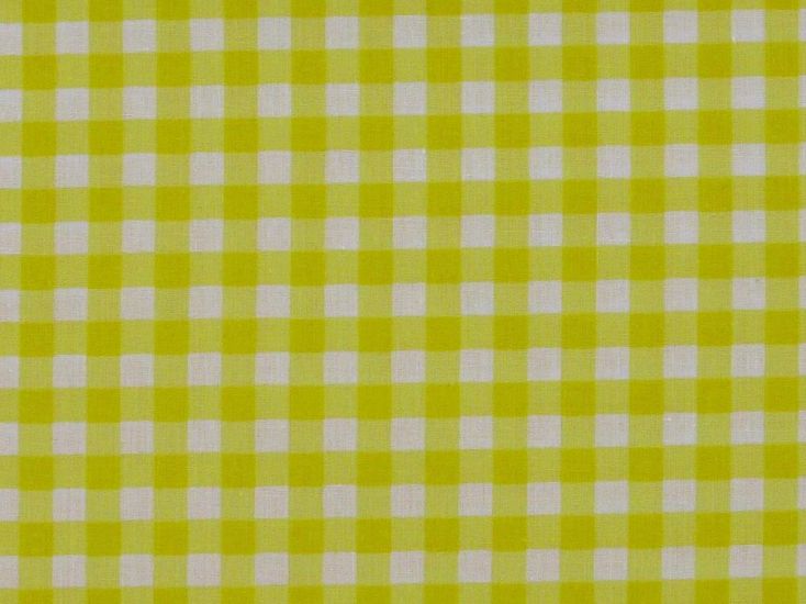 1/4 Inch Printed Polycotton Gingham, Yellow