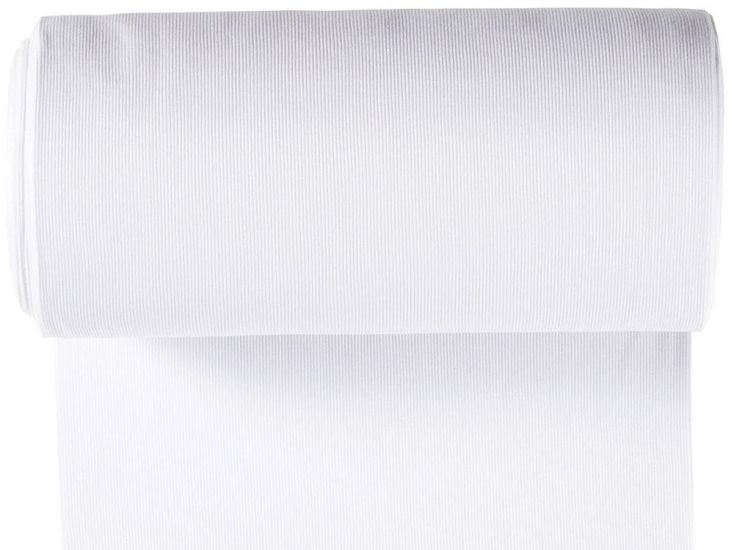 Tubular 2x2 Rib Cuffing, White