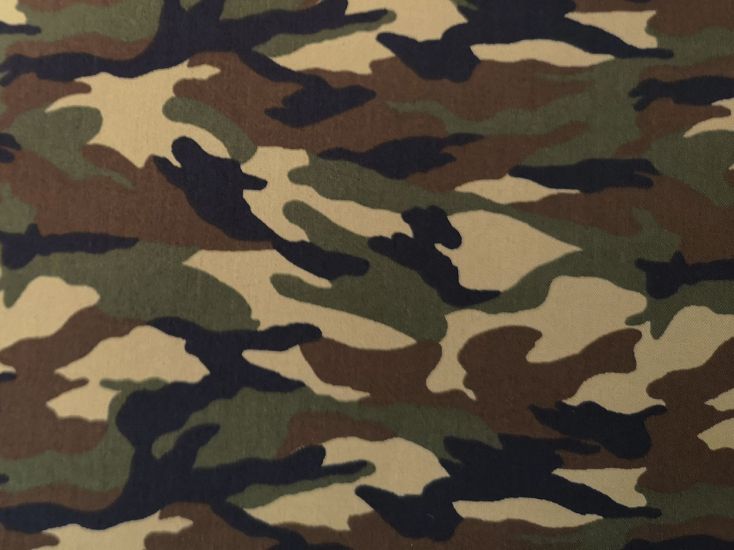 Camouflage Cotton Poplin Print, Woodland