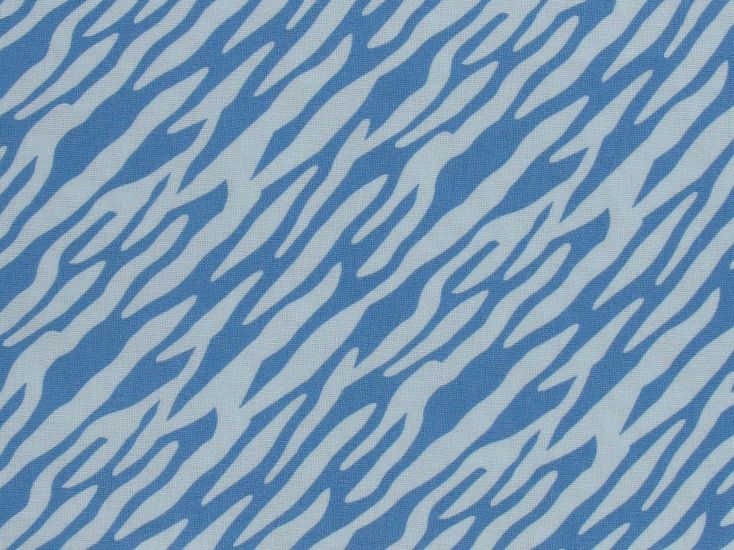 Electric Safari Zebra Cotton Print, Blue
