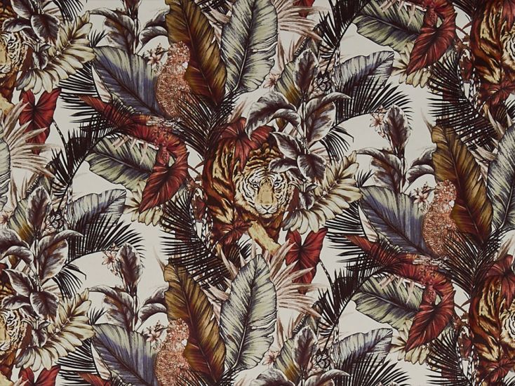 Bengal Tiger Printed Velvet, Safari