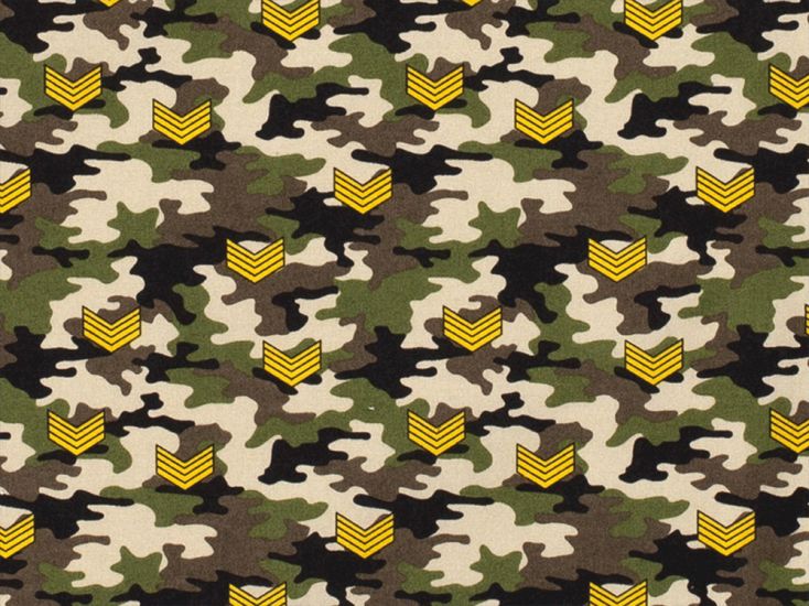 Camouflage Brigade Cotton Poplin Print, Green