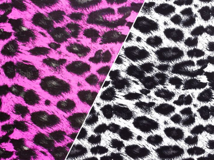 Colour Change Cotton Jersey, Electric Leopard, Pink