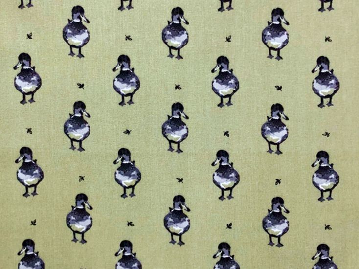 Country Duck Cotton Print, Sage