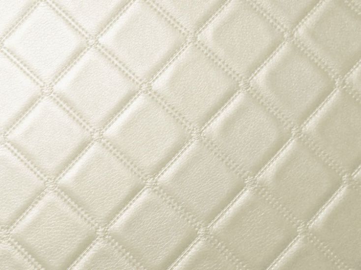 Fire Retardant Trellis Leatherette Faux Leather, Cream