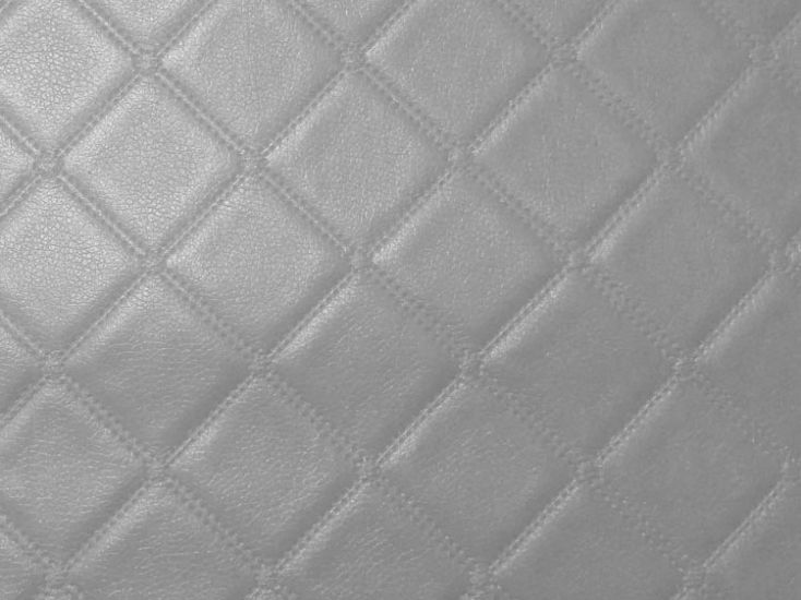 Fire Retardant Trellis Leatherette Faux Leather, Silver