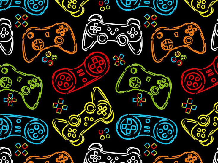 Gamer Series Cotton Print, Controller Sketch