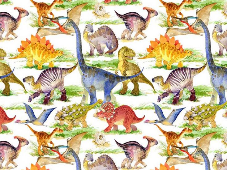 Lost World Dinosaurs Cotton Print