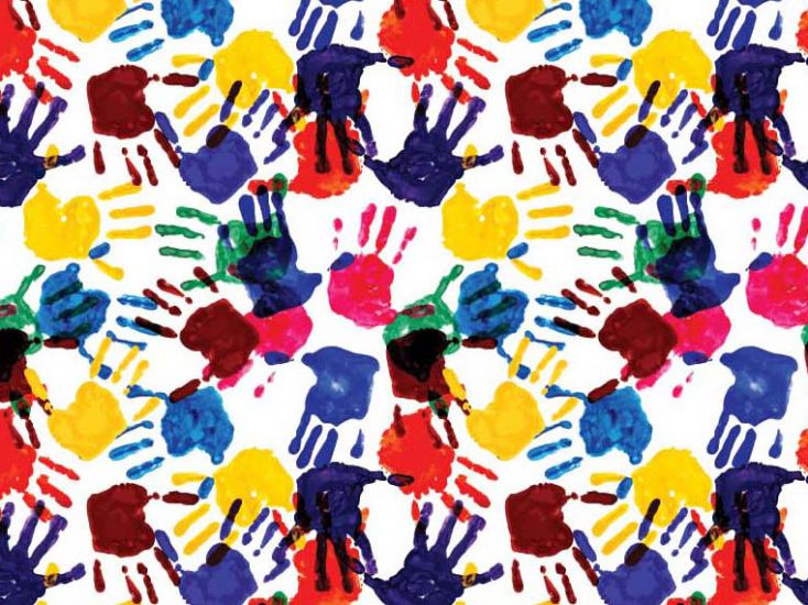 Paint Hands Cotton Print