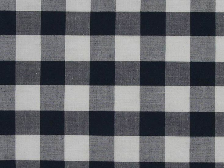 Woven Polycotton Gingham 1 Inch, Black