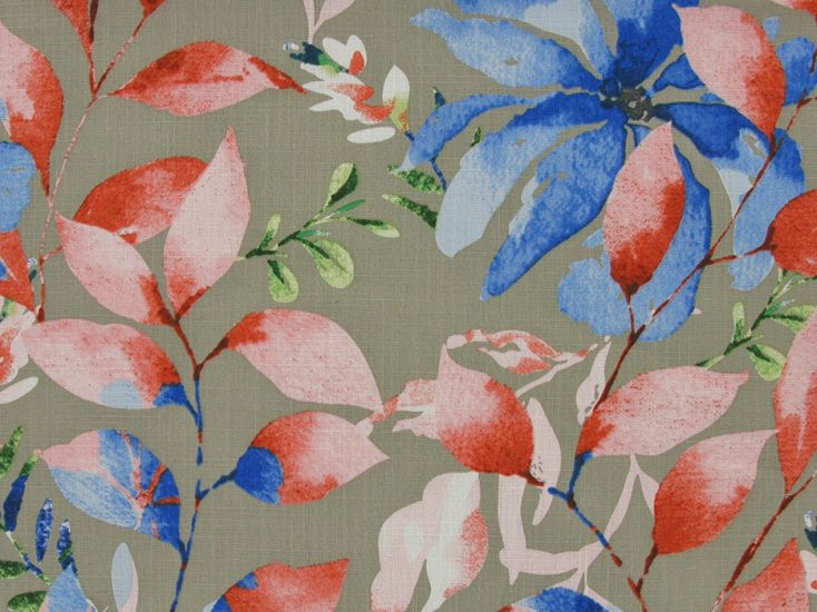Serene Garden Stretch Cotton Linen Print, Taupe