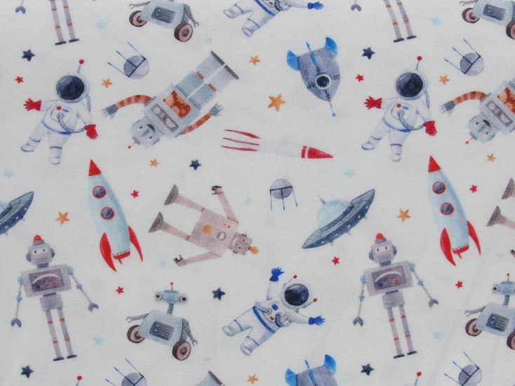 Space Robots Cotton Jersey